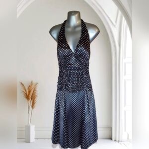 Ruby Rox Black With Pink Polka Dot Halter Dress